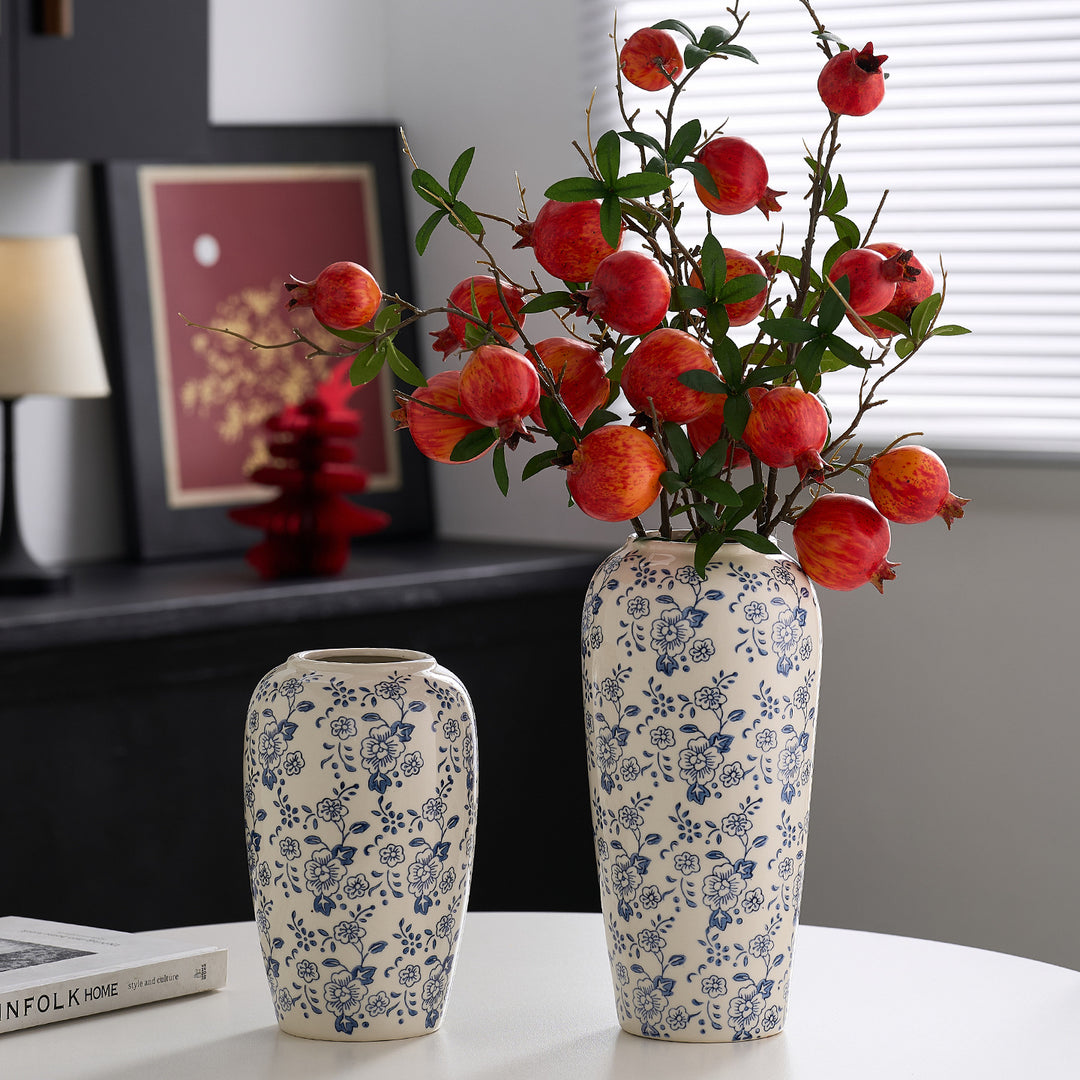 Decorative ceramic vase with floral pattern