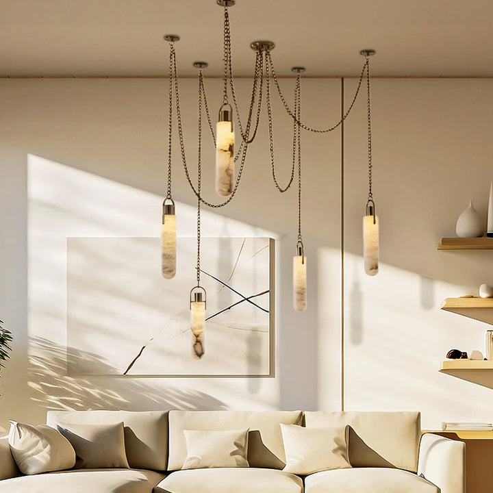 Modern pendant light made of alabaster