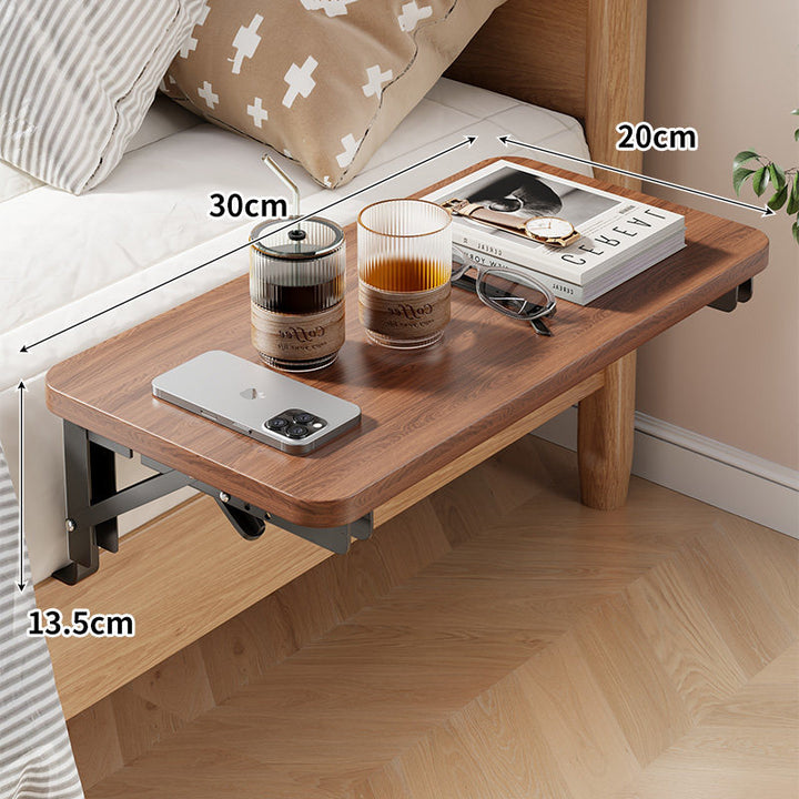 Foldable Floating Bedside Shelf Table with Steel Folding Bracket