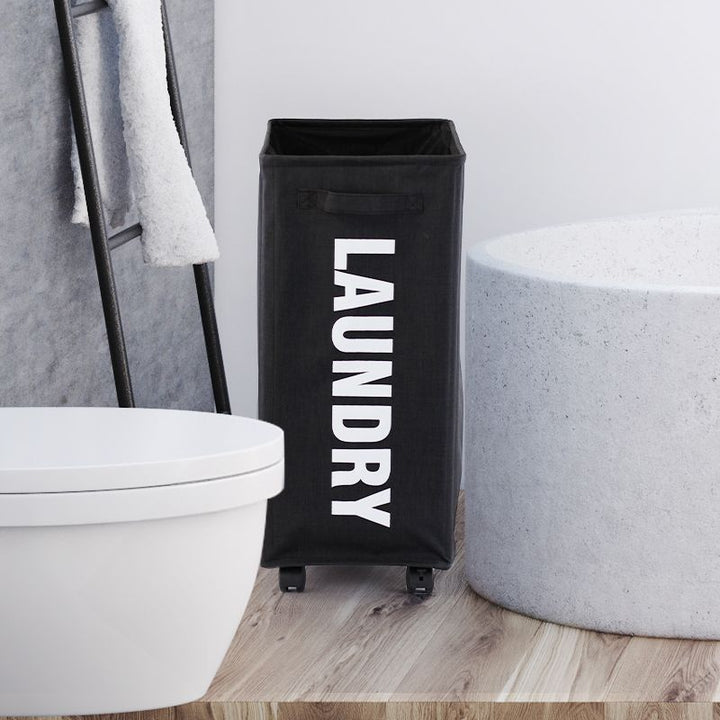 Practical laundry container with wheels