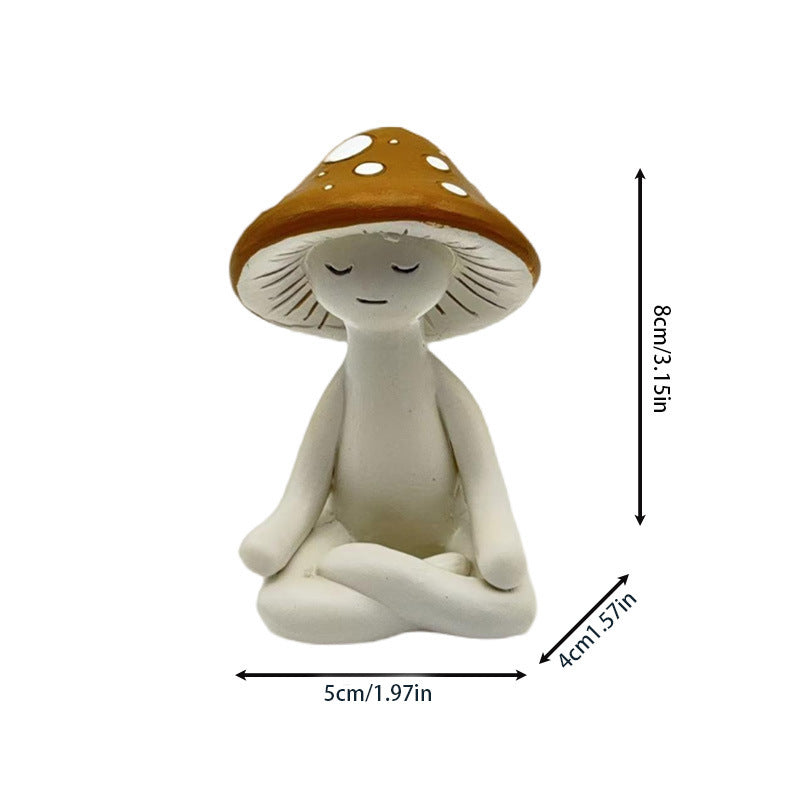 Decorative figure of a meditating mushroom