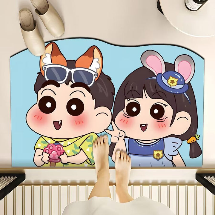 Playful Cartoon-Themed Floor Mat