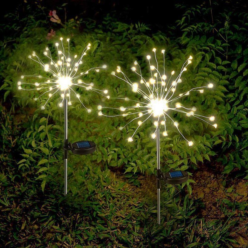 Outdoor Solar Firework Starburst LED Garden Stake Lights