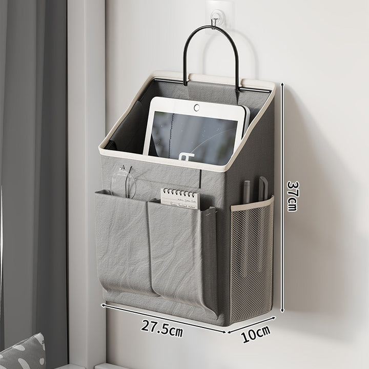 Wall-Mounted Hanging Fabric Storage Bin Organizer with Mesh Side Pocket