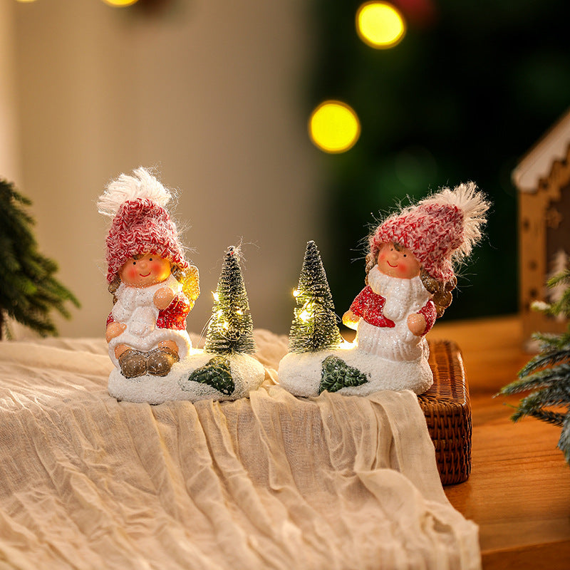 Cute Christmas figure with light decoration