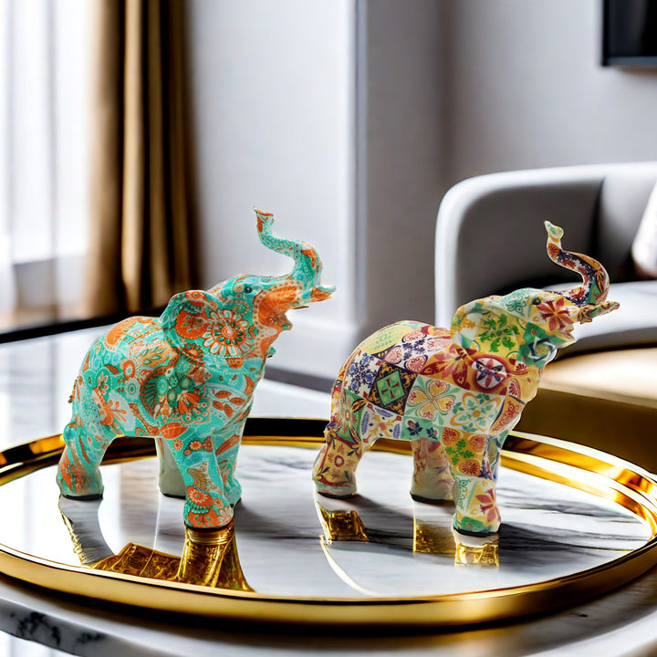 Colorful Elephants Figure