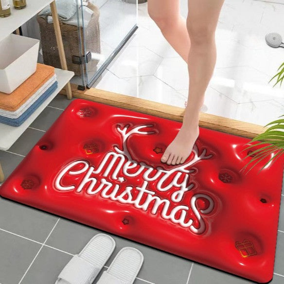 Cute Holiday-Themed Bath Mat for Bathroom Decor