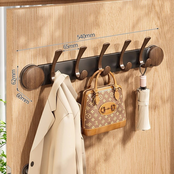 Door-mounted coat and accessory holder
