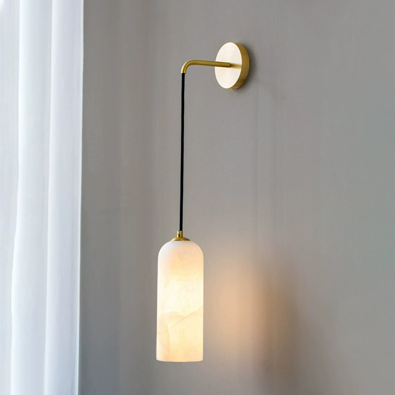 Minimalist Alabaster Marble-Effect Wall Pendant Light