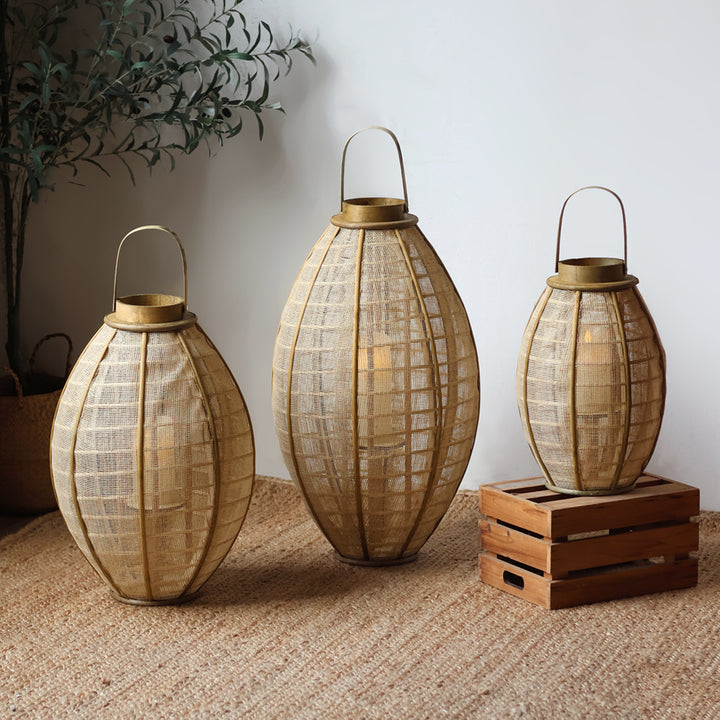 Handcrafted lantern made of natural materials