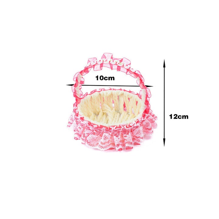 Decorative Lace Trim Woven Basket