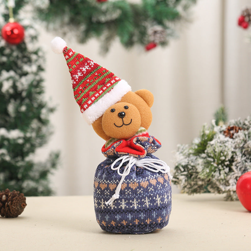 Cute Christmas gnome with gift sack