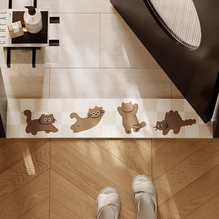 Playful Cat-Themed Door Mat