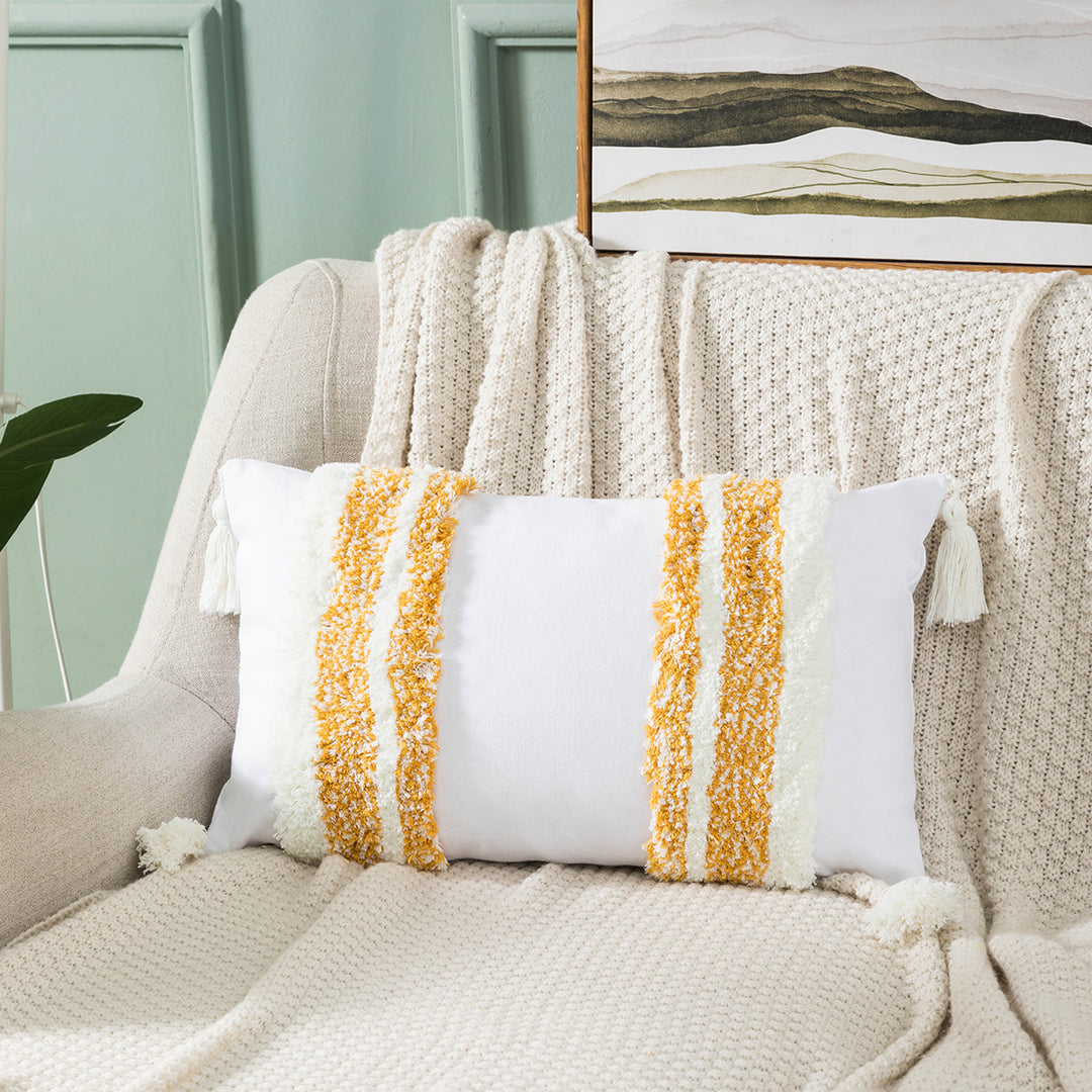 Textured Pom-Pom Decorative Throw Pillow