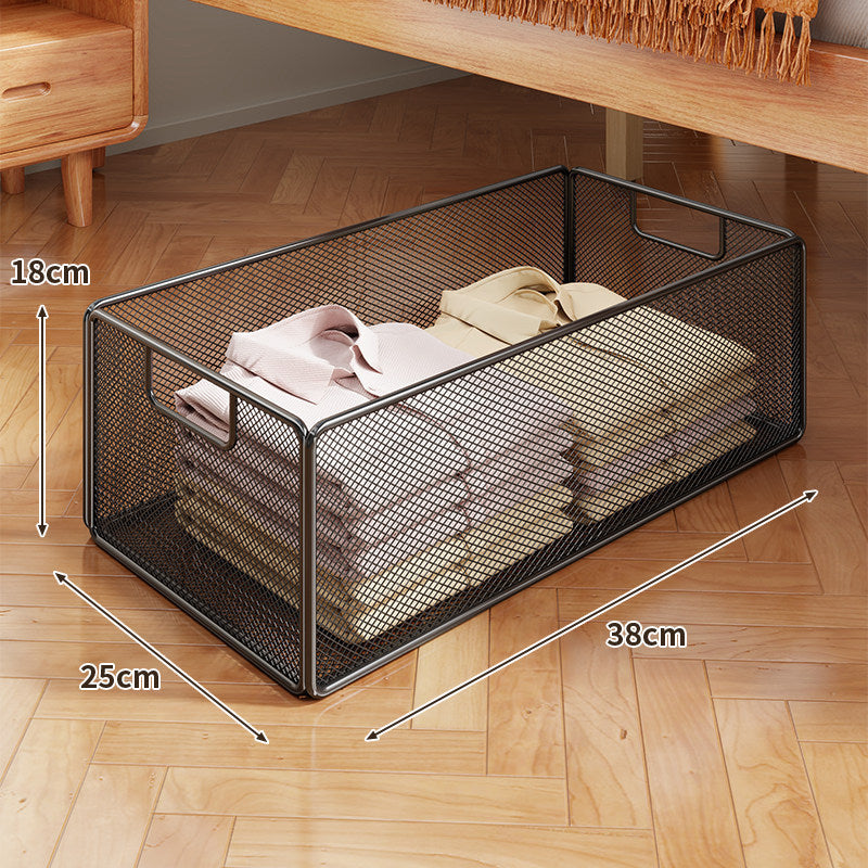 Under-Bed Rolling Mesh Storage Basket with Castor Wheels