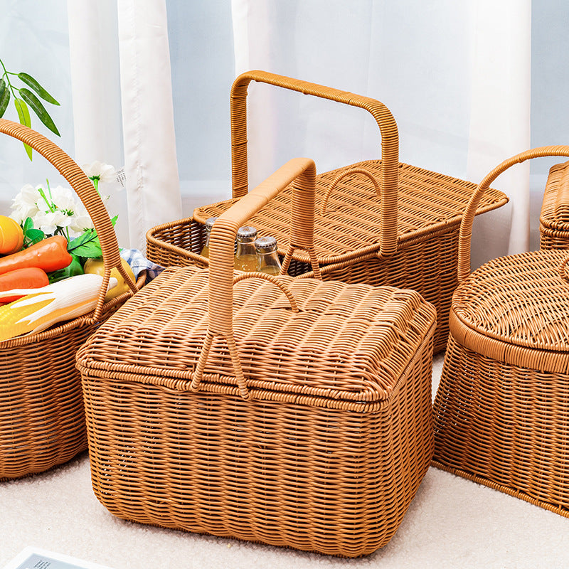 Stylish Woven Storage Basket with Lid