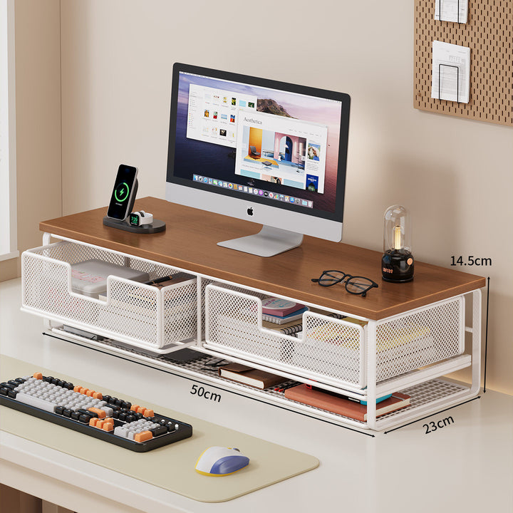 Multi-Function Desk Organizer with Mesh Storage Boxes