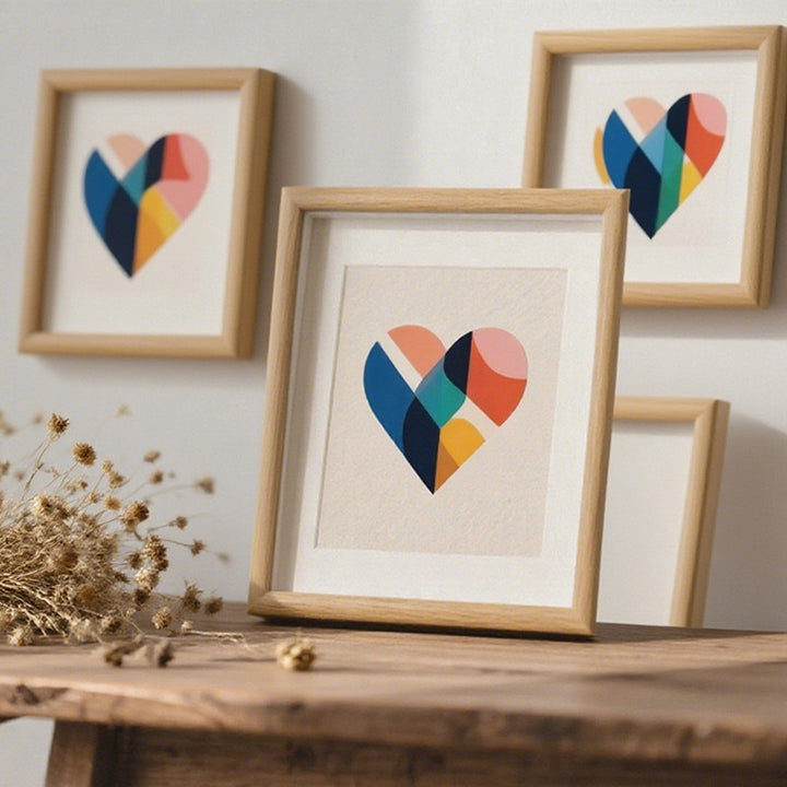 Framed Abstract Heart Artwork
