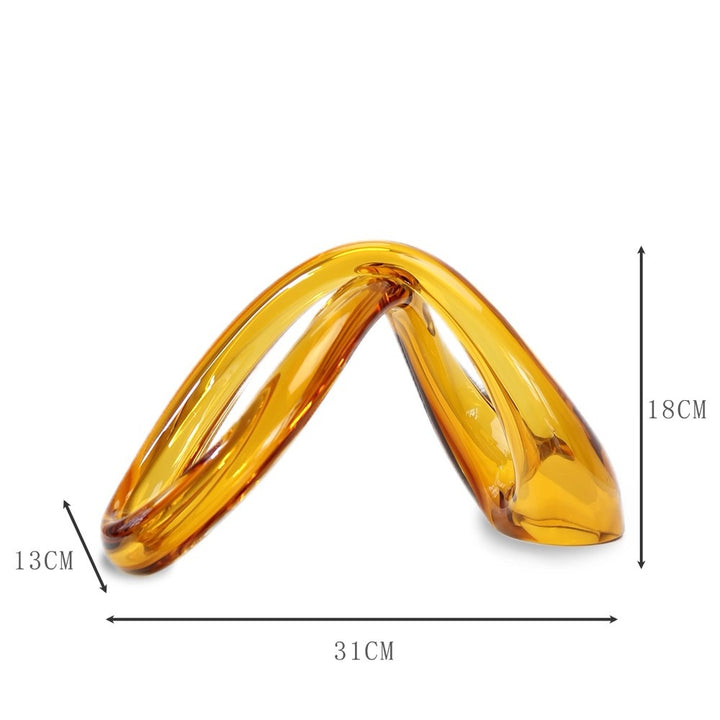 Tall Faceted Amber Cylinder Glass Vase with Scalloped Lip