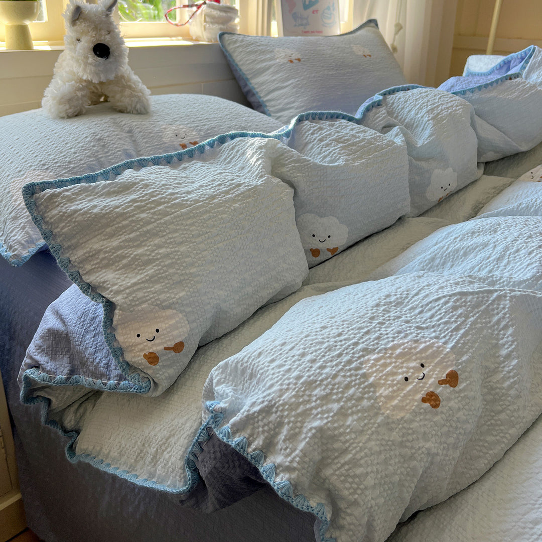 Playfully Embroidered Quilt Cover Set