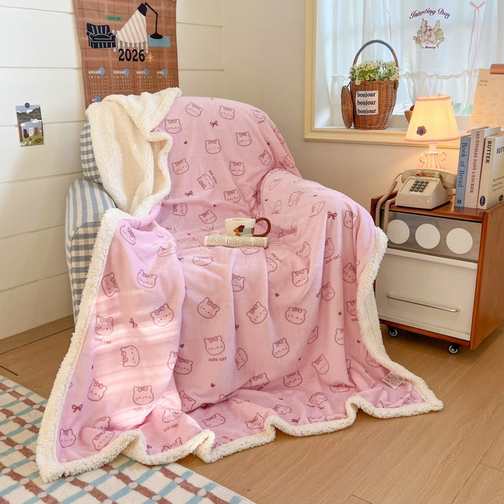 Plush Checkered Throw Blanket