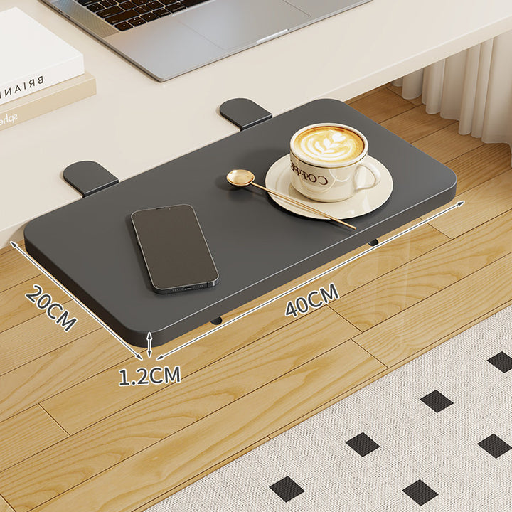 Clamp-On Foldable Bamboo Side Tray Table for Desk and Sofa