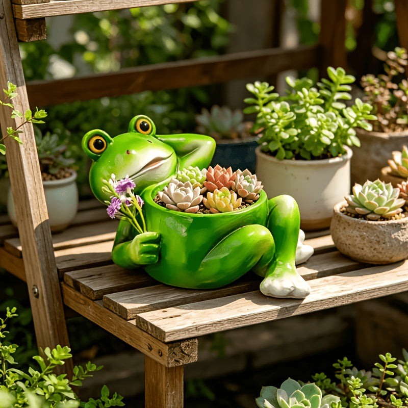 Frog-Shaped Decorative Planter