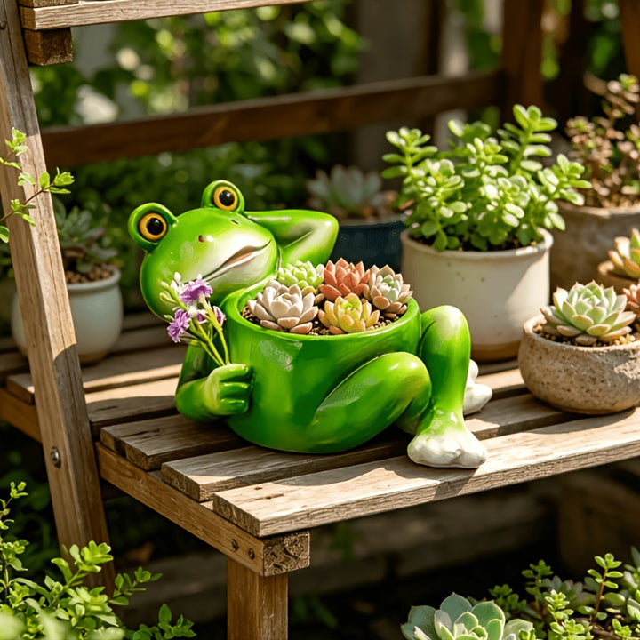 Frog-Shaped Decorative Planter