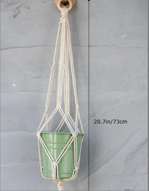 Plant-hanging macrame shelf