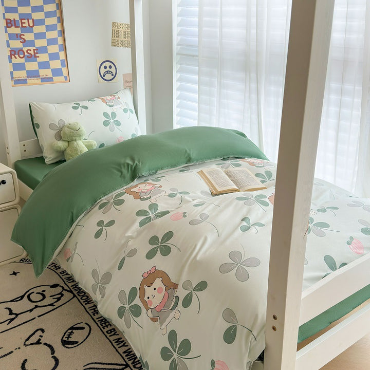 Whimsical Floral Print Duvet Cover Set