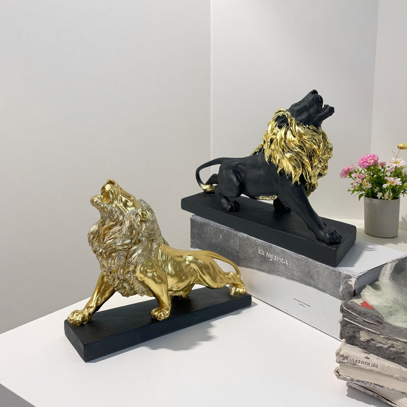 Decorative lion figure with golden details