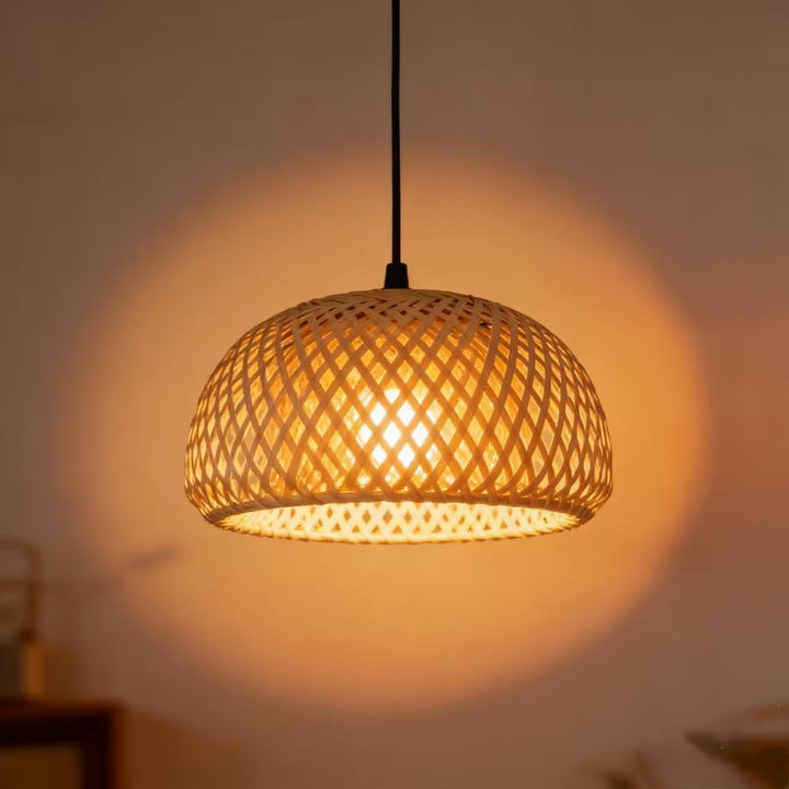 Elegant Woven Bamboo Pendant Light
