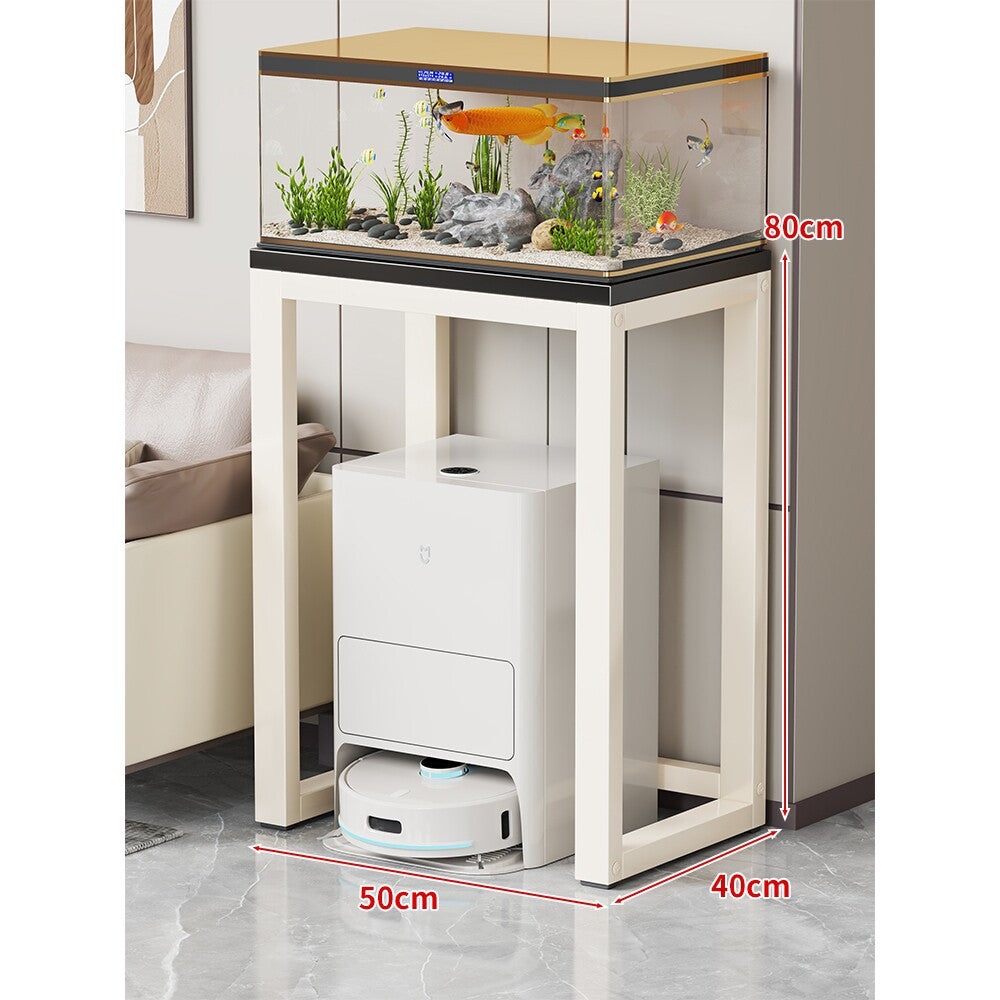 Modern Metal Frame Aquarium Console Table with Integrated LED Hood