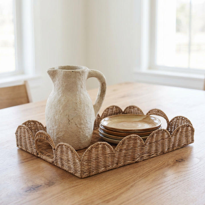 Elegant serving basket in wave pattern