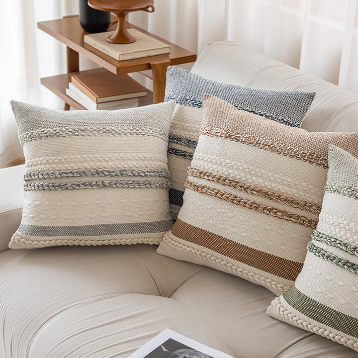 Textured Striped Decorative Cushion