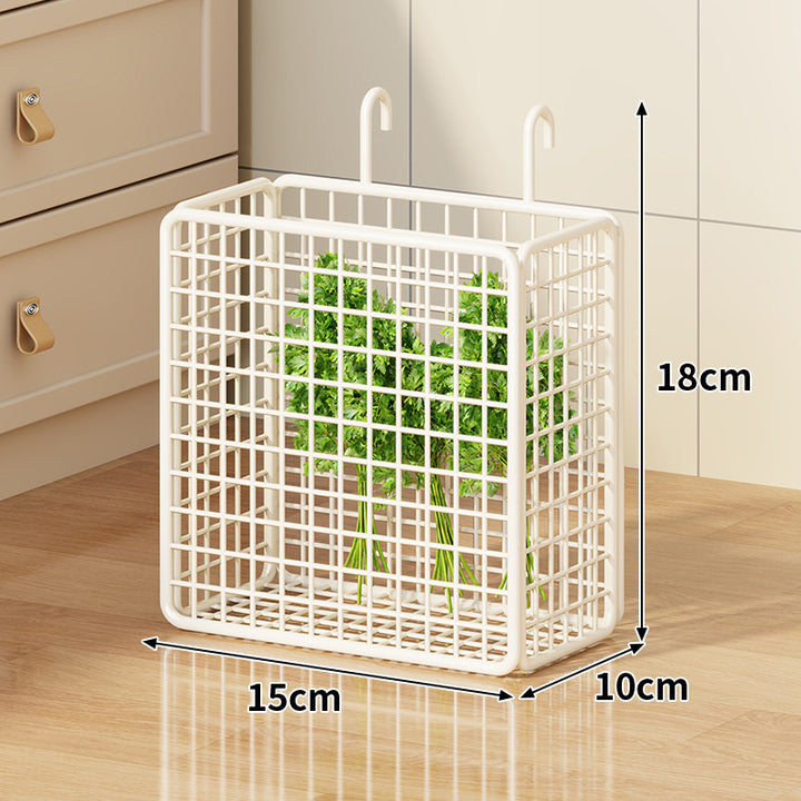 Rolling Metal Mesh Produce Storage Cart with Tall Vertical Compartment and Removable Shelves