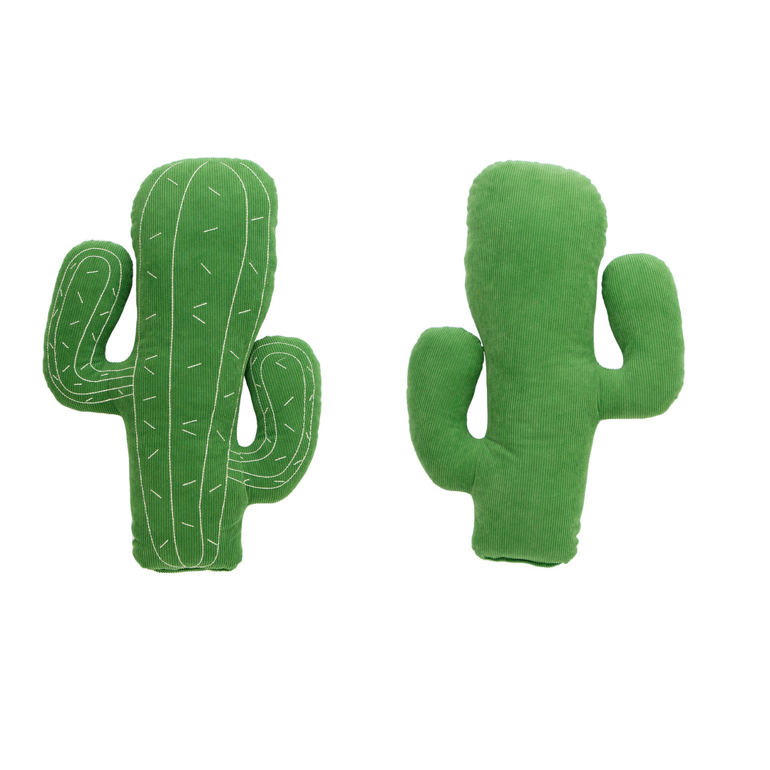 Decorative cactus cuddle pillow made of corduroy with embroidered structure