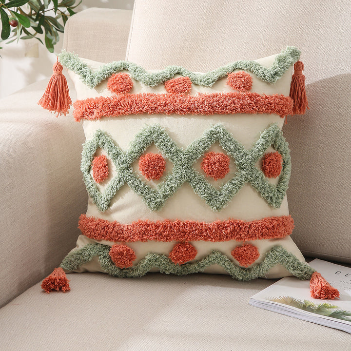 Geometric Textured Decorative Pillow