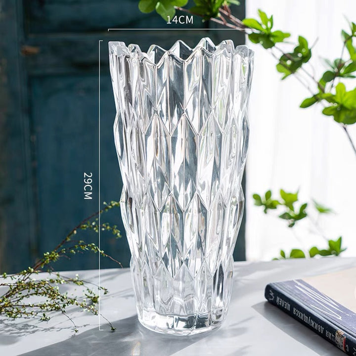 Geometric Cut Crystal Vase