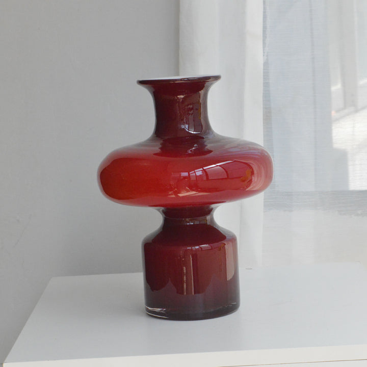 Sculptural Double-Gourd Blown Glass Tabletop Vase