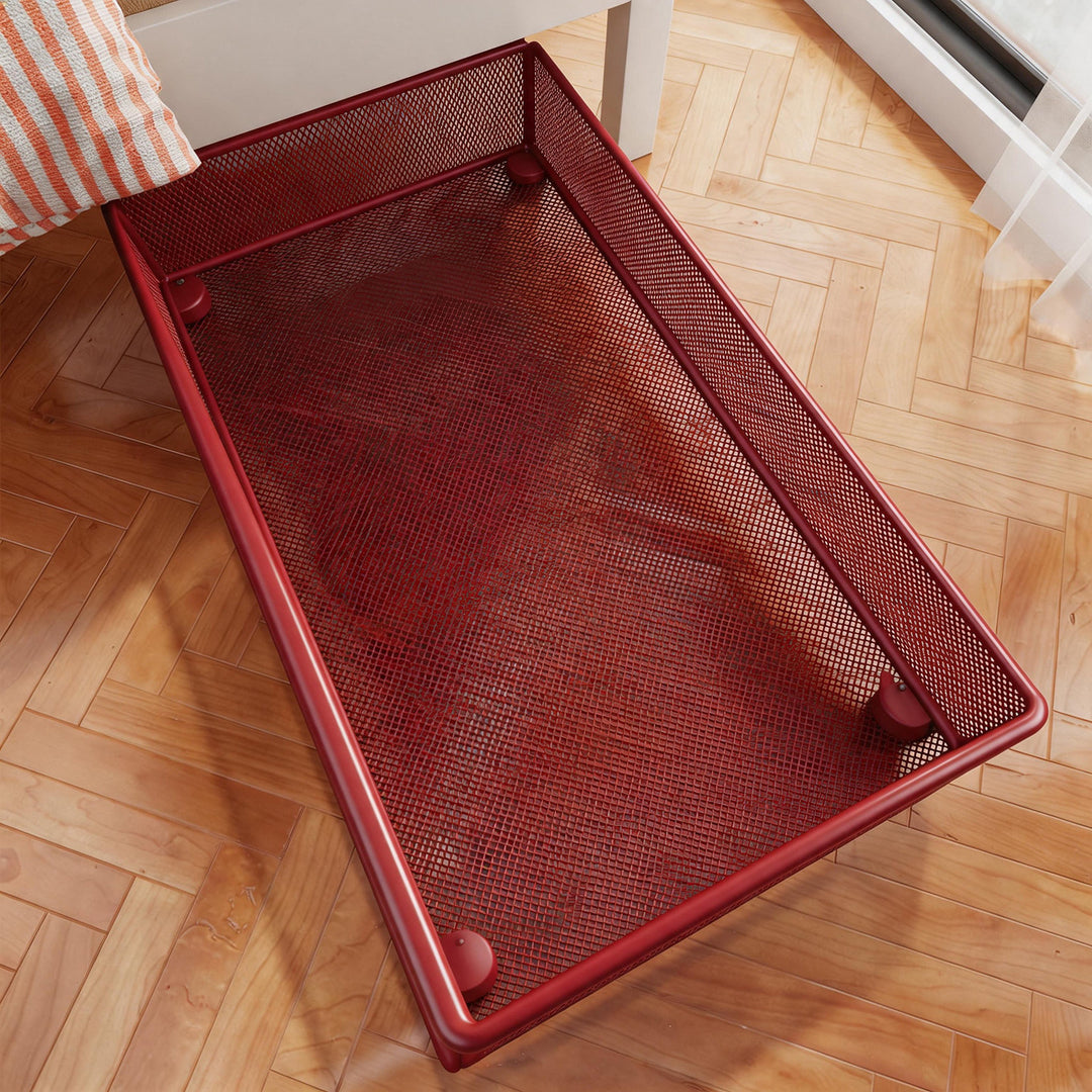 Large Metal Grid Under-Bed Storage Basket