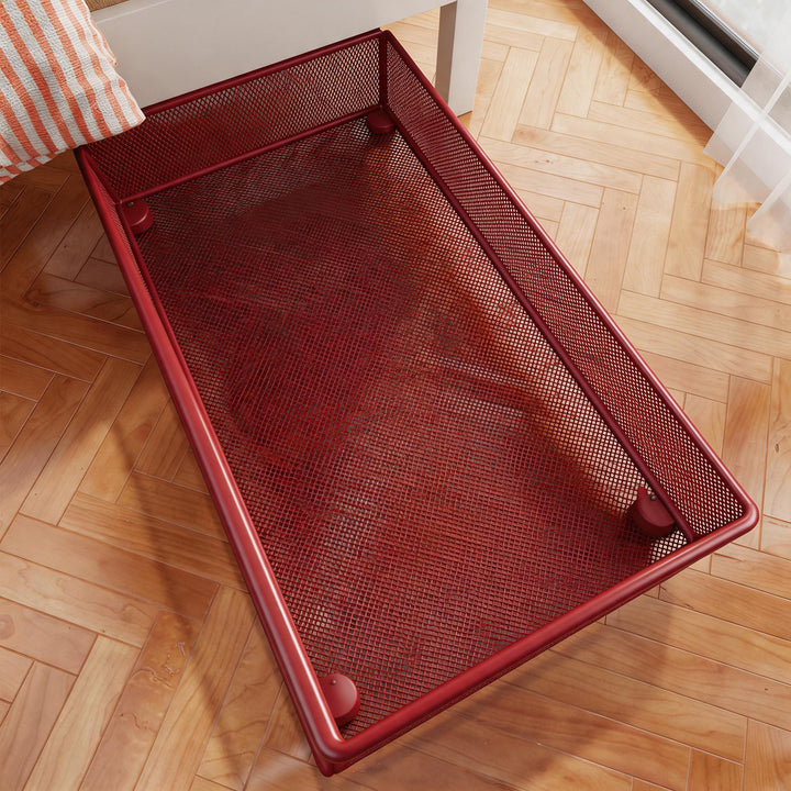 Large Metal Grid Under-Bed Storage Basket