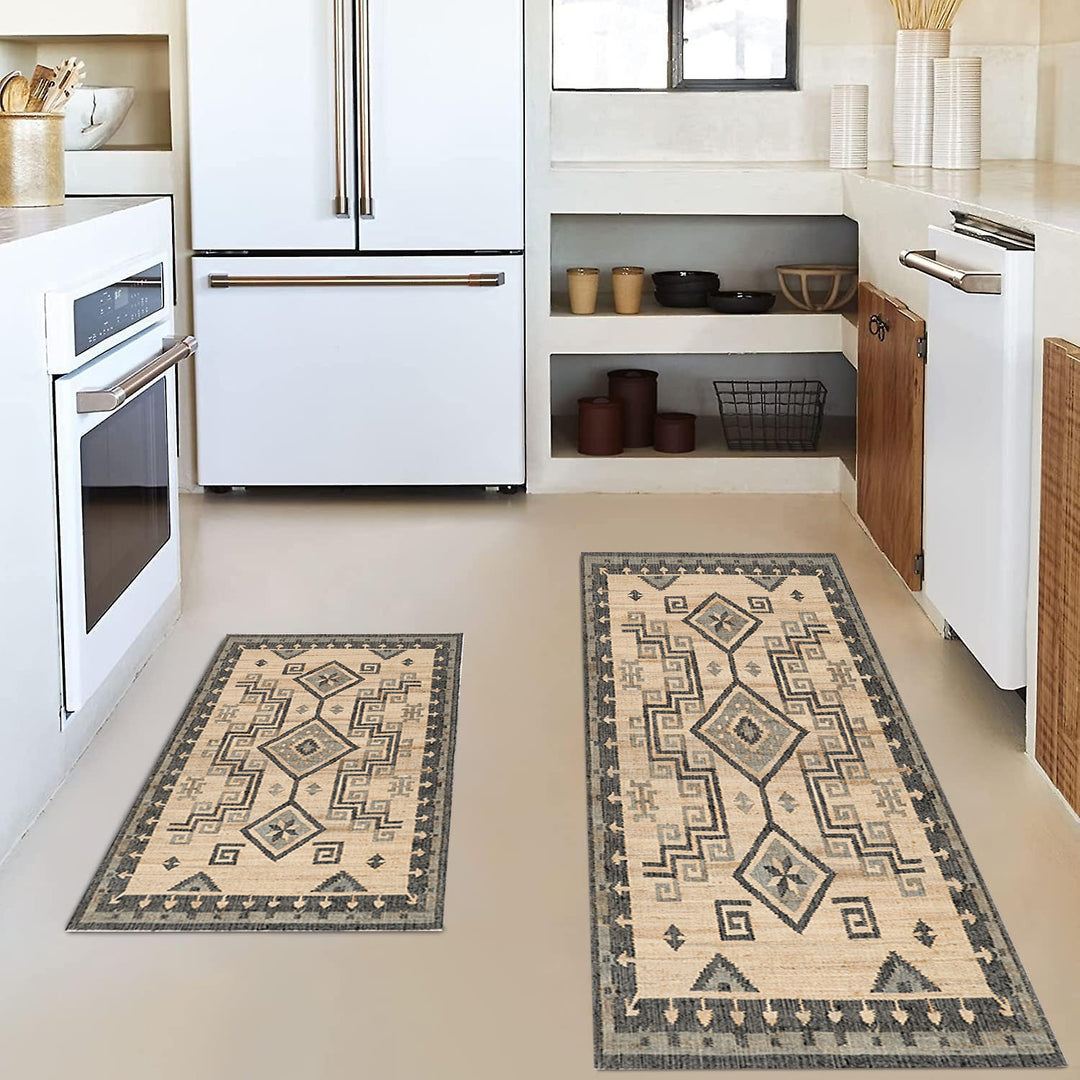 Vintage-Inspired Kitchen Mat Set