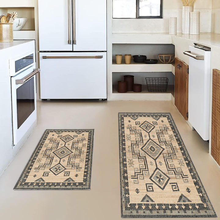Vintage-Inspired Kitchen Mat Set