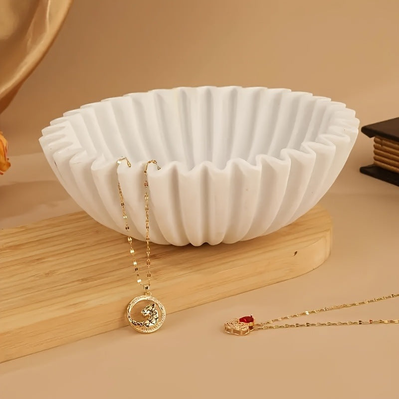 Decorative Fluted Ceramic Bowl