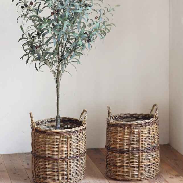 Handcrafted storage basket made of willow