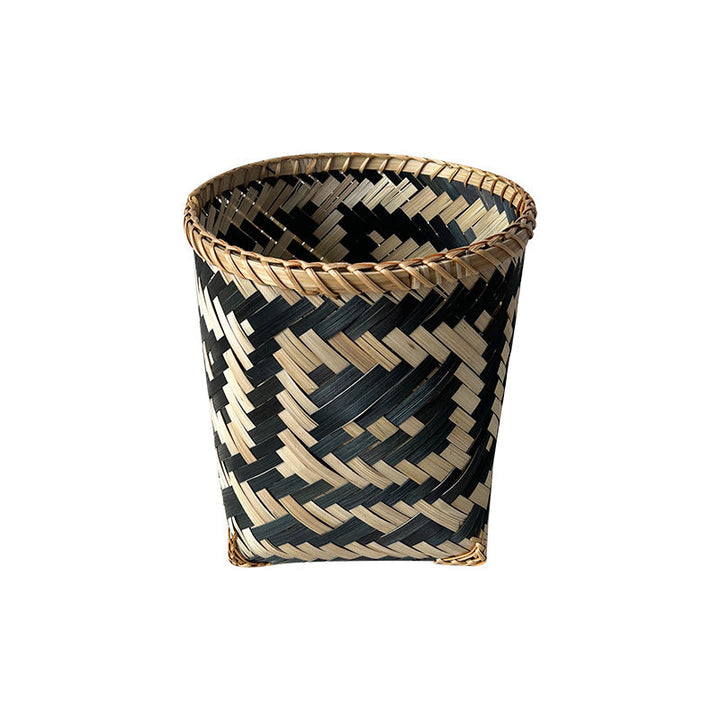 Basket made of woven natural material