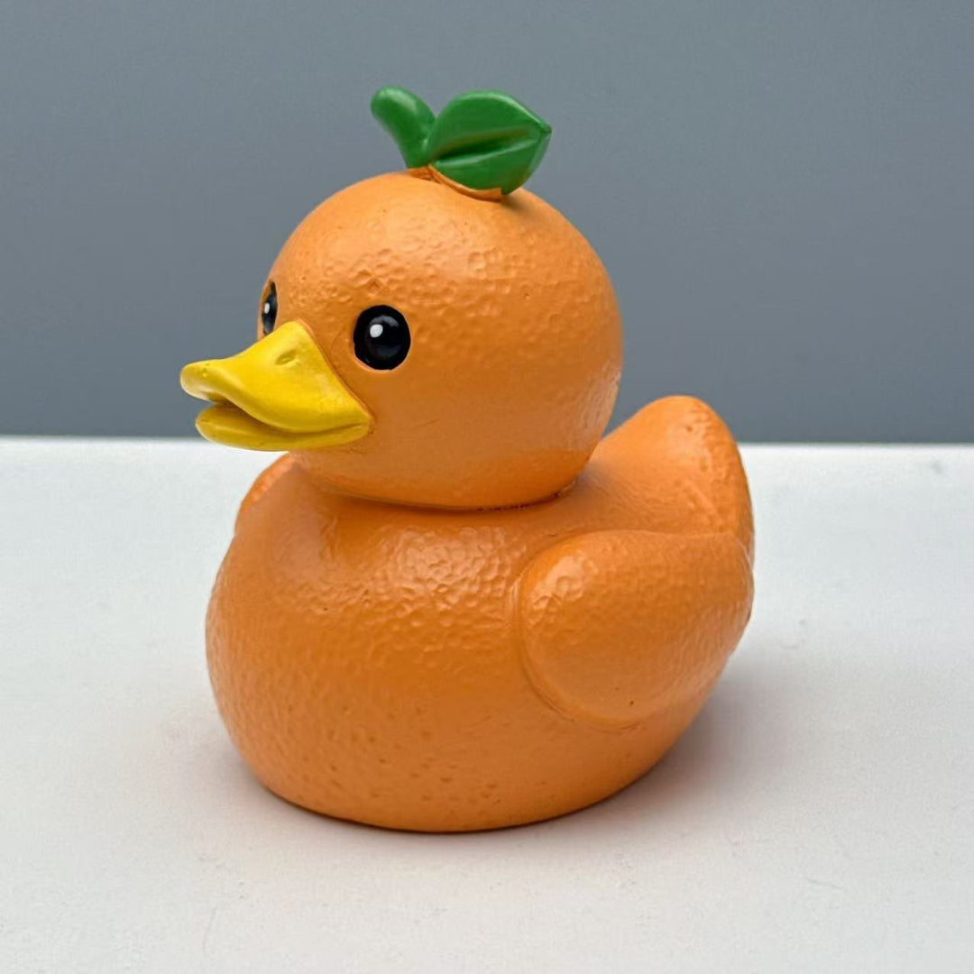 Funny rubber duck with vegetable motif