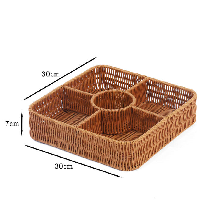 Multi-Compartment Woven Storage Basket