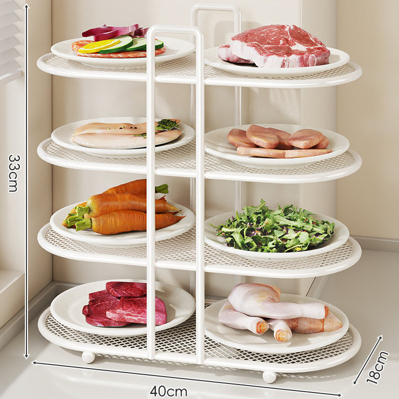 Tri-Level Oval Mesh Corner Countertop Pantry Organizer